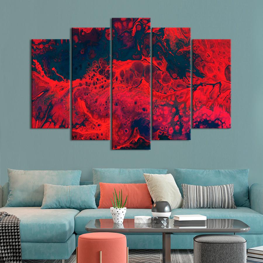 Картина абстракция Тёмно-красная абстракция 112x68 см (A886-5)