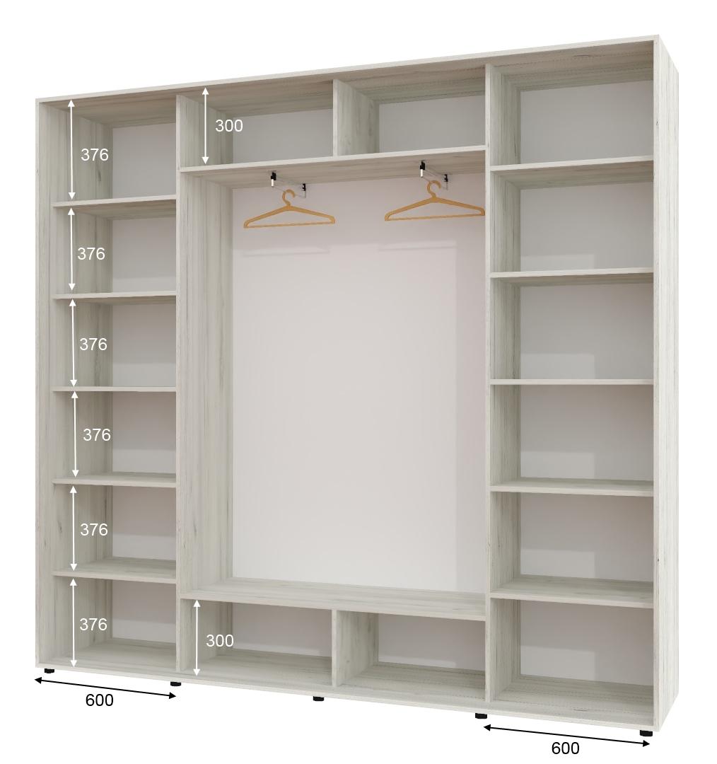 Корпус шкафа-купе Алекса ШК-05 250х45х240 см Дуб крафт белый - фото 2 Корпус шкафа-купе Алекса ШК-05 250х45х240 см Дуб крафт белый - фото 2