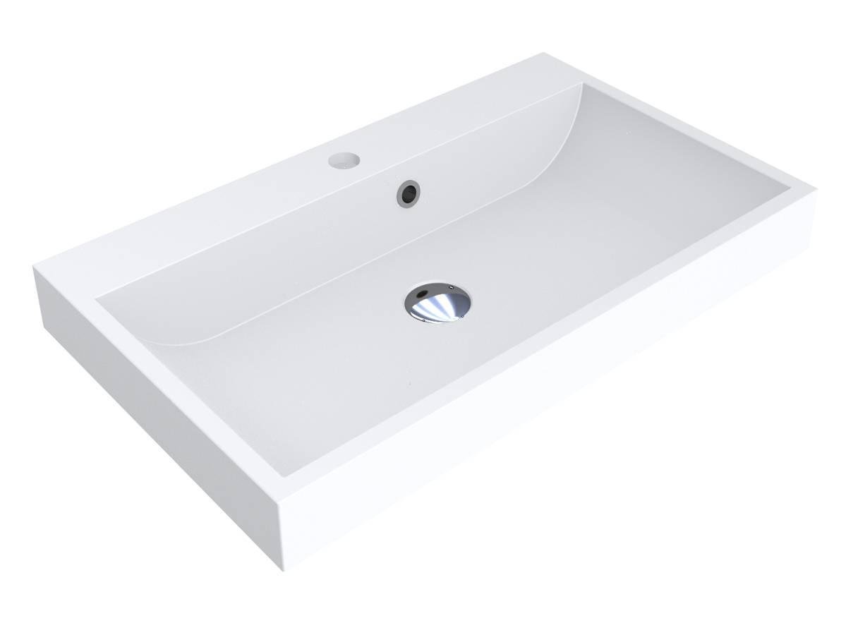 Умывальник Miraggio VARNA 700 MIRASOFT с литого мрамора матовый Белый (84167)