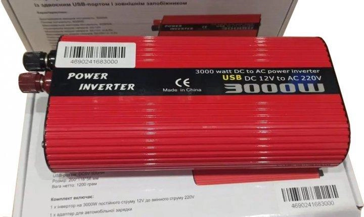 Перетворювач постійного струму автомобільний WimpeX 3000 W 12 В-220 В (14-36-3000Wi) - фото 3