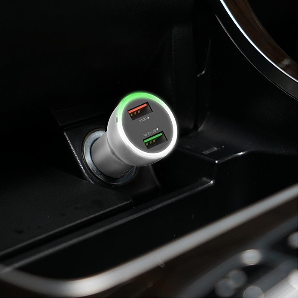 Зарядний пристрій автомобільний Orico й 2x USB 30W 3A USB-A Quick Charge 3.0 QC3.0 алюмінієвий Сріблястий (ORICO-UPF-Q2-SV-BP) - фото 7 Зарядний пристрій автомобільний Orico й 2x USB 30W 3A USB-A Quick Charge 3.0 QC3.0 алюмінієвий Сріблястий (ORICO-UPF-Q2-SV-BP) - фото 7