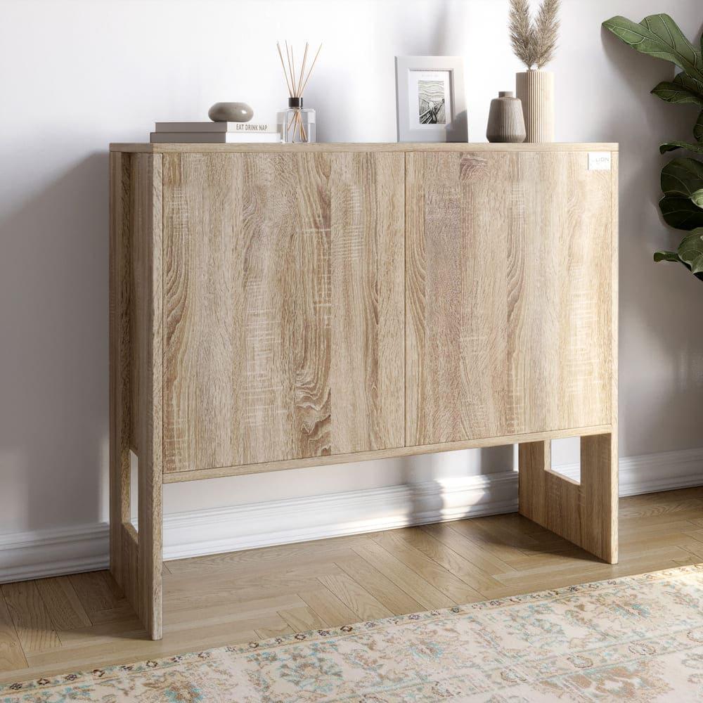 Комод Lion Нобу 1 с 2 дверями 90х34х80 см Дуб Сонома трюфель (000-000-1960)