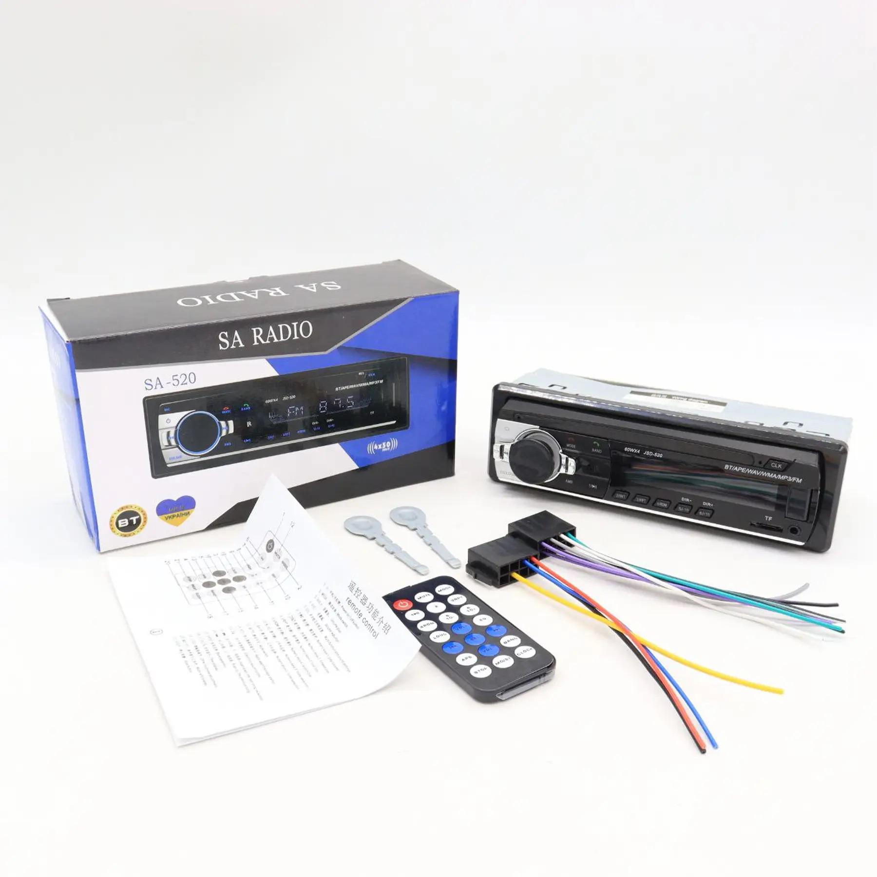 Автомагнитола 1DIN с подсветкой и пультом MP3-SA-520 ISO Bluetooth