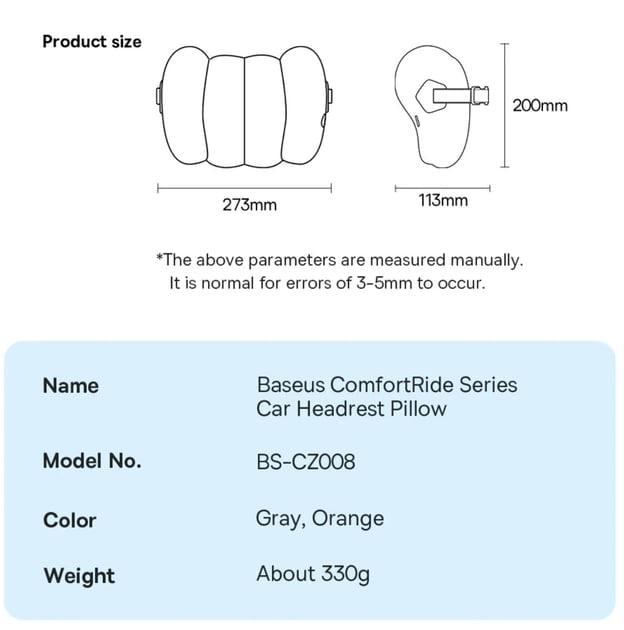 Подушка BASEUS ComfortRide Series Car Headrest Black (C20036400111-00) - фото 12 Подушка BASEUS ComfortRide Series Car Headrest Black (C20036400111-00) - фото 12