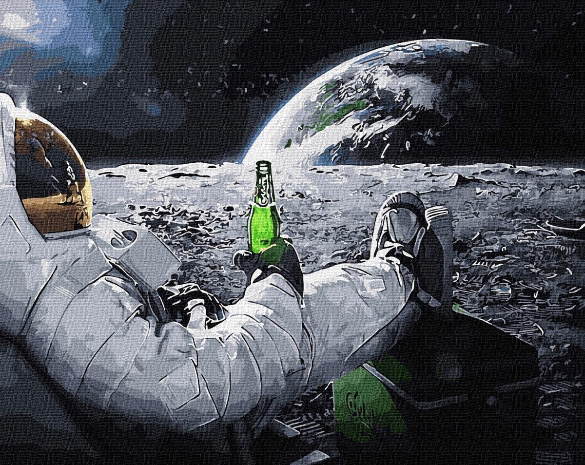 Картина по номерам Brushme BS34312 Релакс в космосе 40x50 см (1303966250)