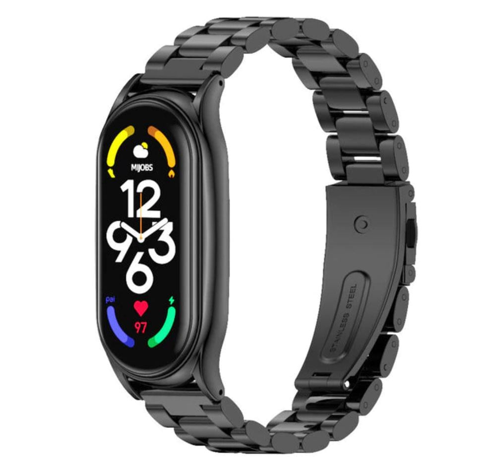 Ремешок металлический Primo Mijobs для фитнес браслета Xiaomi Mi Smart Band 7 Black (1715427409) Ремешок металлический Primo Mijobs для фитнес браслета Xiaomi Mi Smart Band 7 Black (1715427409)