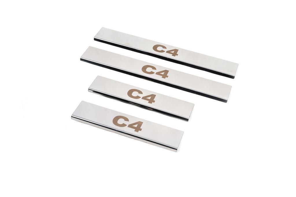 Накладки на пороги Carmos для Citroen C-4 2010-2018 гг. нержавеющая сталь Хром