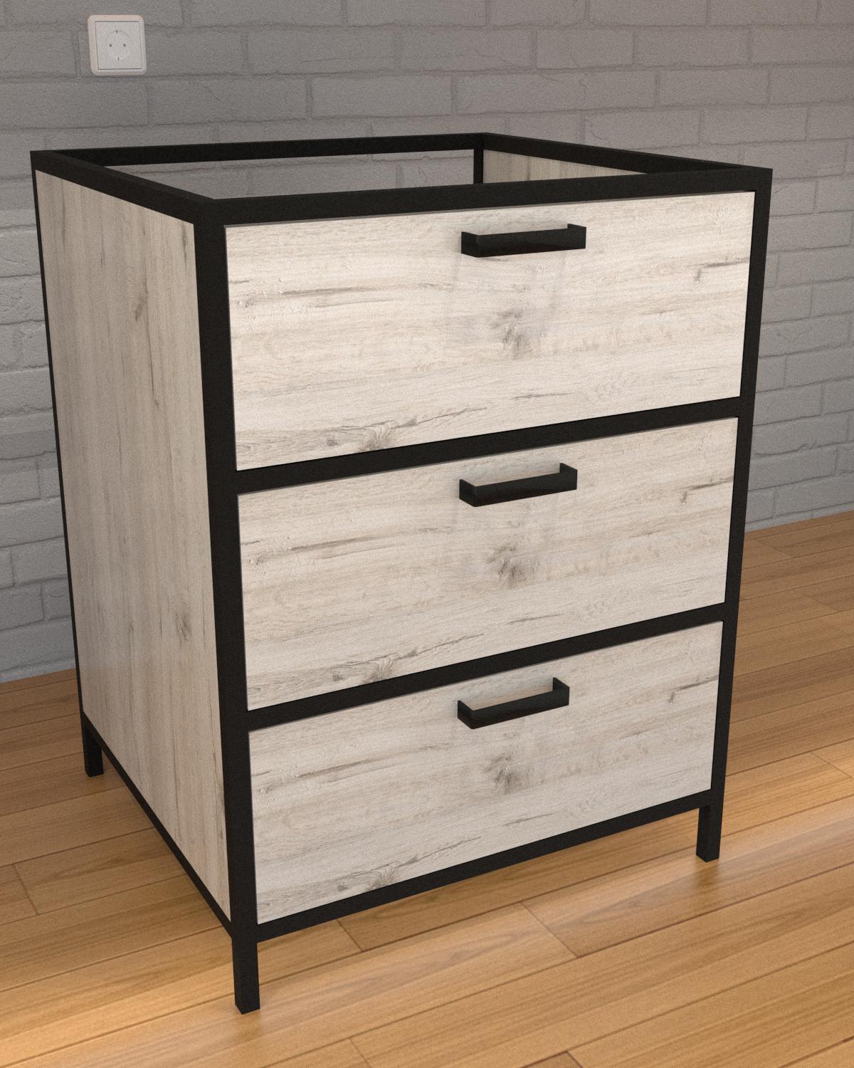 Тумба с ящиками EcoLoft Сорано DSP-1326-2 в стиле лофт Дуб Кортона (31919137)