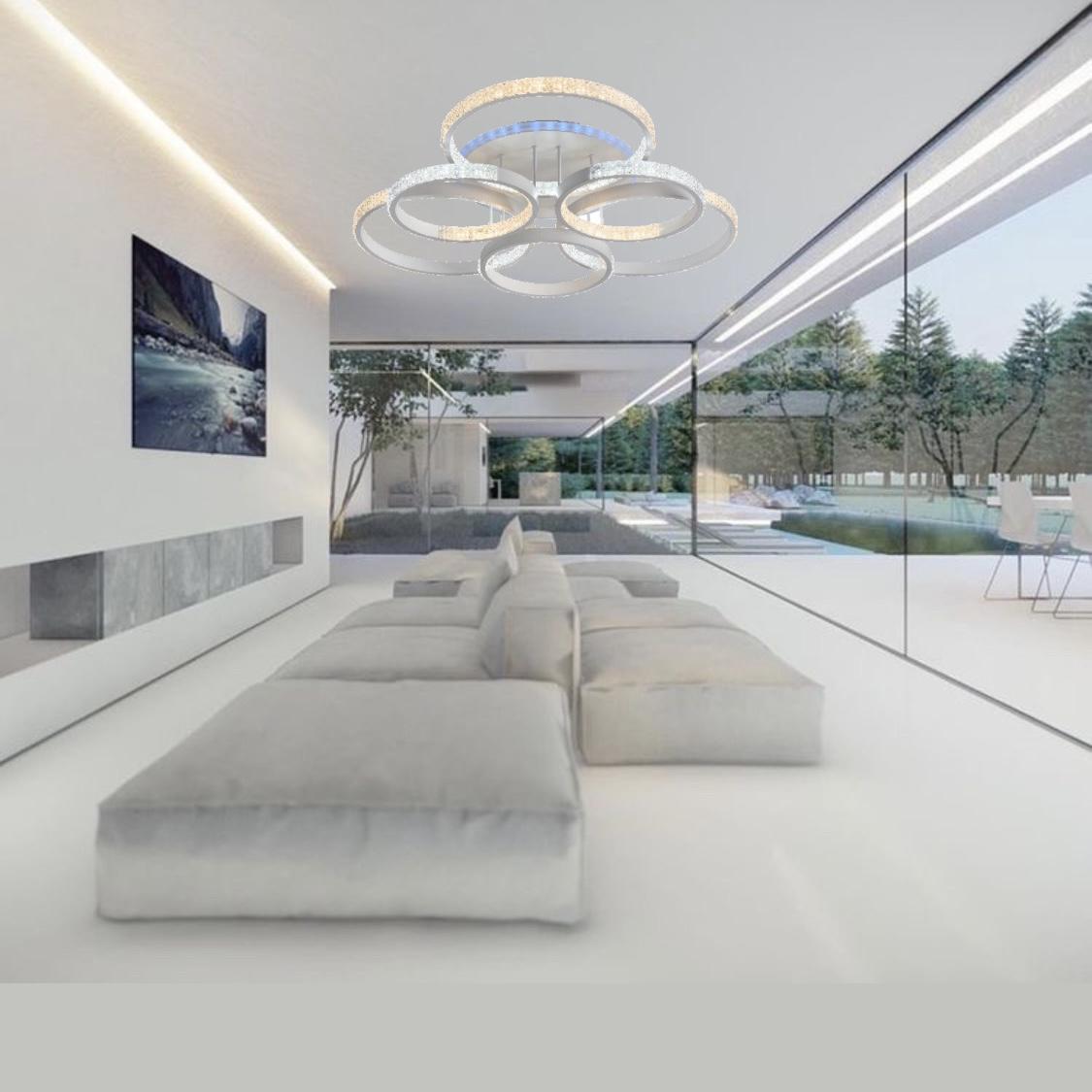 Люстра светодиодная акриловая Sirius C7082/6A WH RGB 180W+8W (000035241)