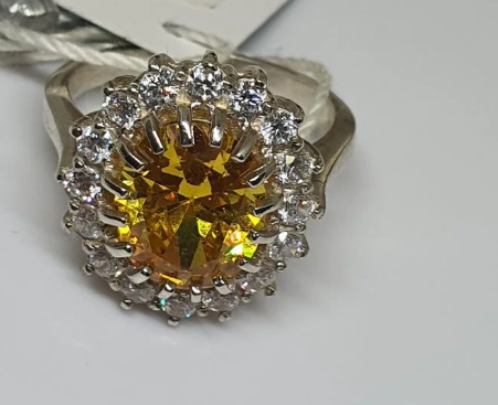 Колечко серебряный Джоли р. 17,5 925 проба Желтый (30071009)