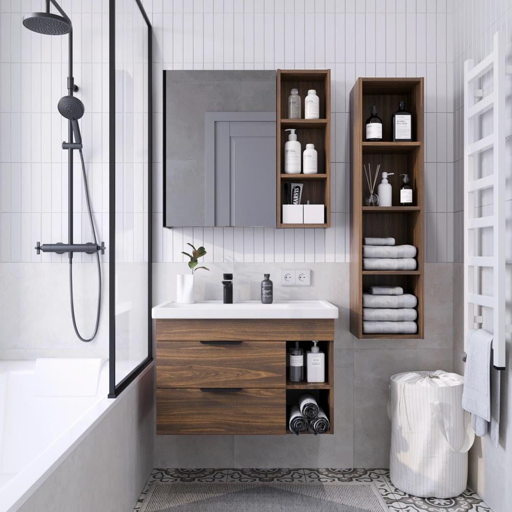 Пенал-стеллаж подвесной MVK Vostok Lite 40 В1 400х250х1200 мм Дуб Бурбон 8093br) - фото 5 Пенал-стеллаж подвесной MVK Vostok Lite 40 В1 400х250х1200 мм Дуб Бурбон 8093br) - фото 5