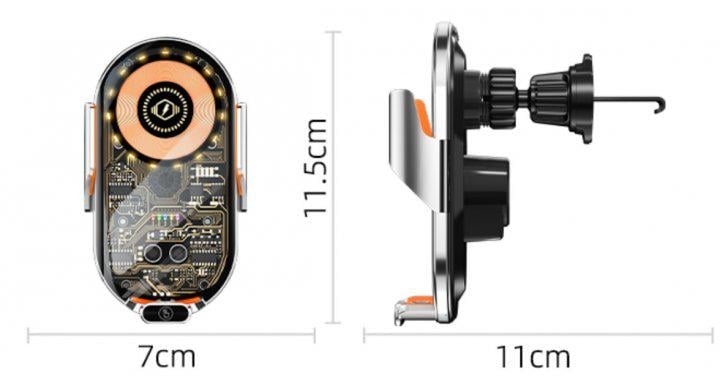 Автодержатель для телефона C12 Induction с беспроводной быстрой зарядкой 15W (64185) - фото 4