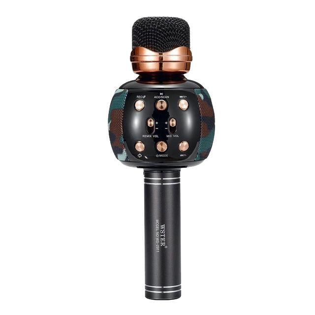 Караоке микрофон с колонкой и FM радио Bluetooth Wster Karaoke WS-2911 Камуфляж