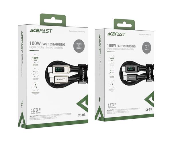 Кабель Data Acefast C6-03 Type-C-Type-C 5A 100W 2 м Black (06AFC6) - фото 4