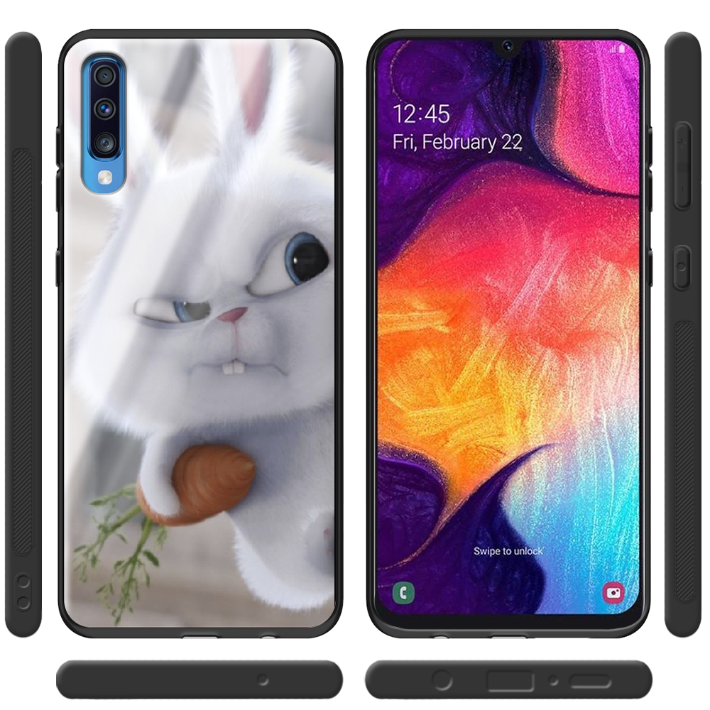 Чохол BoxFace Samsung A705 Galaxy A70 Rabbit Snowball Чорний силікон зі склом (36860-up1116-37740) - фото 2