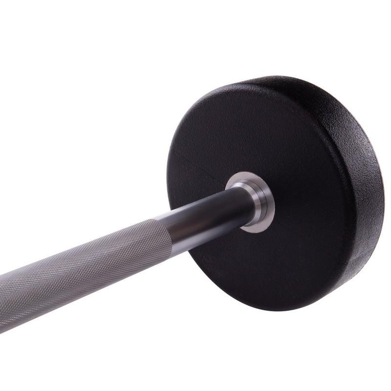 Штанга фіксована пряма Urethane Barbell Zelart TA-2689 30 кг Зелено-чорний (58363124) - фото 4