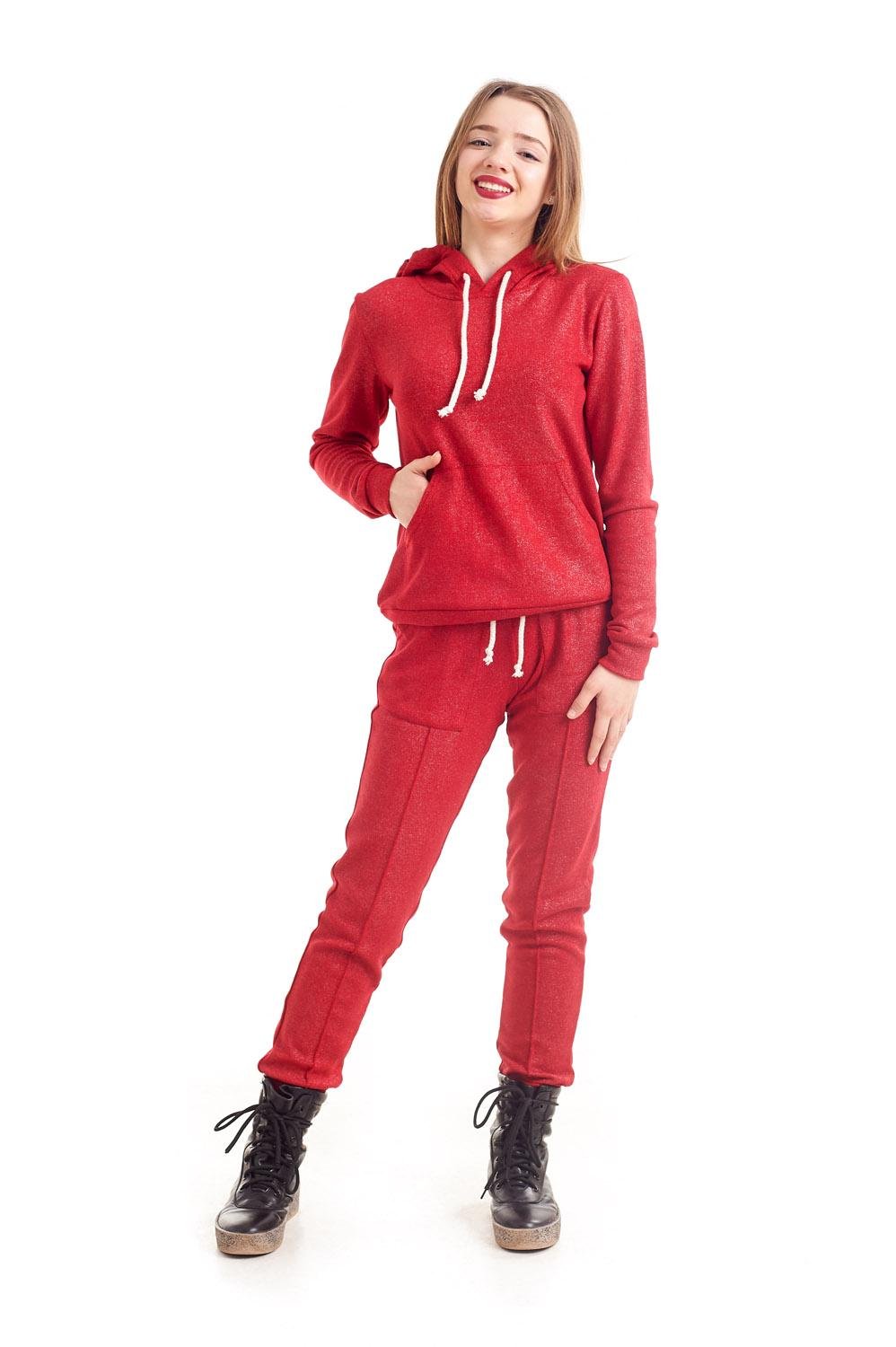 Костюм трикотажный Diва спортивный для девочки подростка 152 см Красный (26104-1)