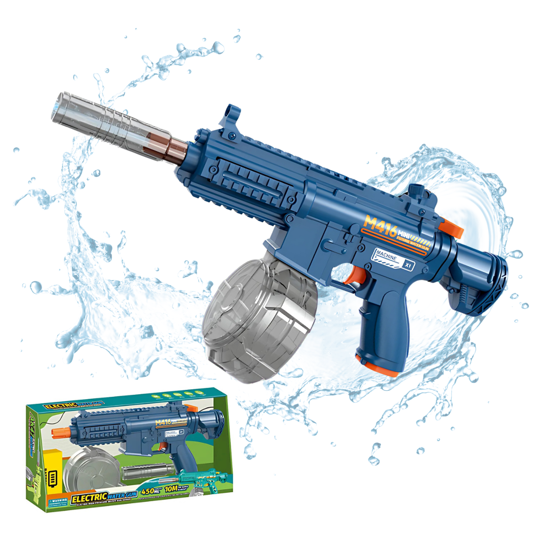 Пистолет для детей водный электрический M416 на аккумуляторе Синий