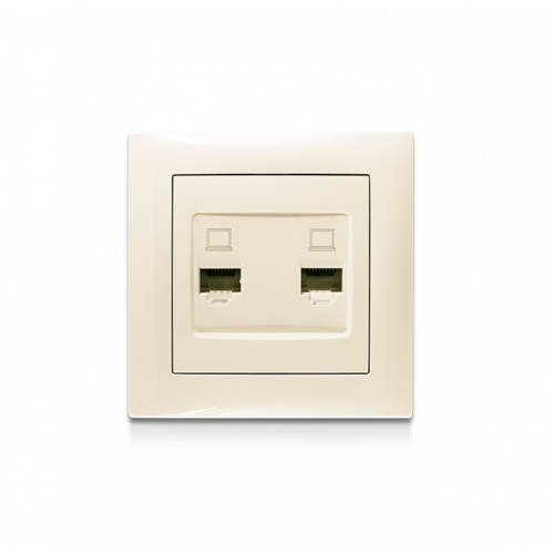 Розетка комп'ютерна подвійна Erste electric Triumph 9202-62 С Кремовий (2259448537)