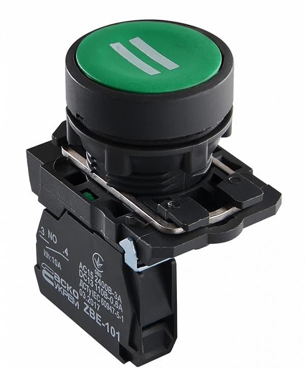 Кнопка управления АСКО-Укрем TB5-AA3361 II 1NO 22 мм Зеленый (A0140010148)