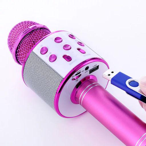 Микрофон с караоке WSTER Pink (WS-858) - фото 3 Микрофон с караоке WSTER Pink (WS-858) - фото 3