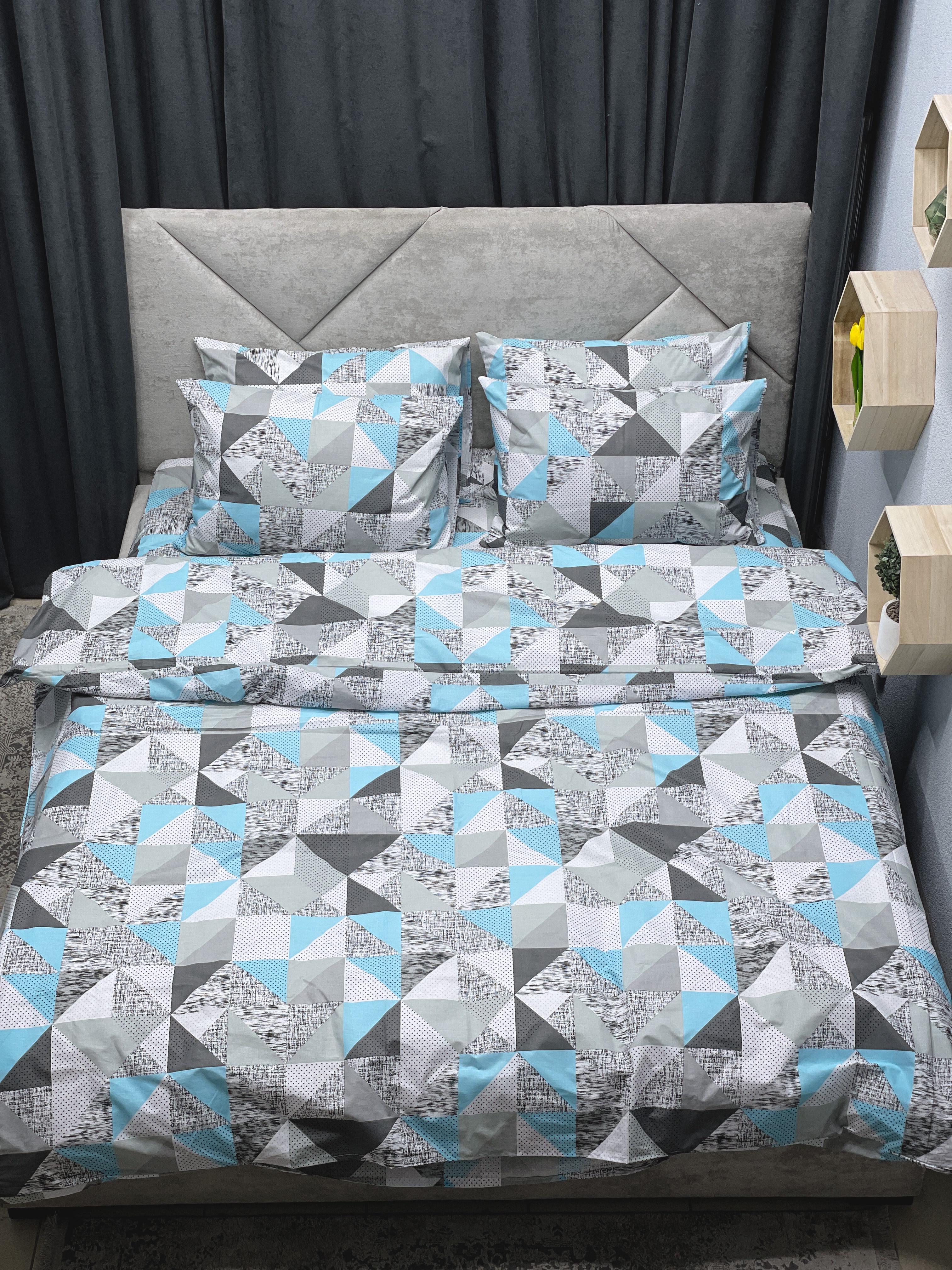 Комплект постельного белья Ego-textile 4052G безевый с геометрическим принтом (198681461)