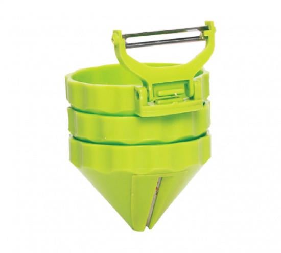 Набір пластикових овочерізок Fissman 3 шт. 7x4,5 см з овочечисткою (DV-8674.SH)