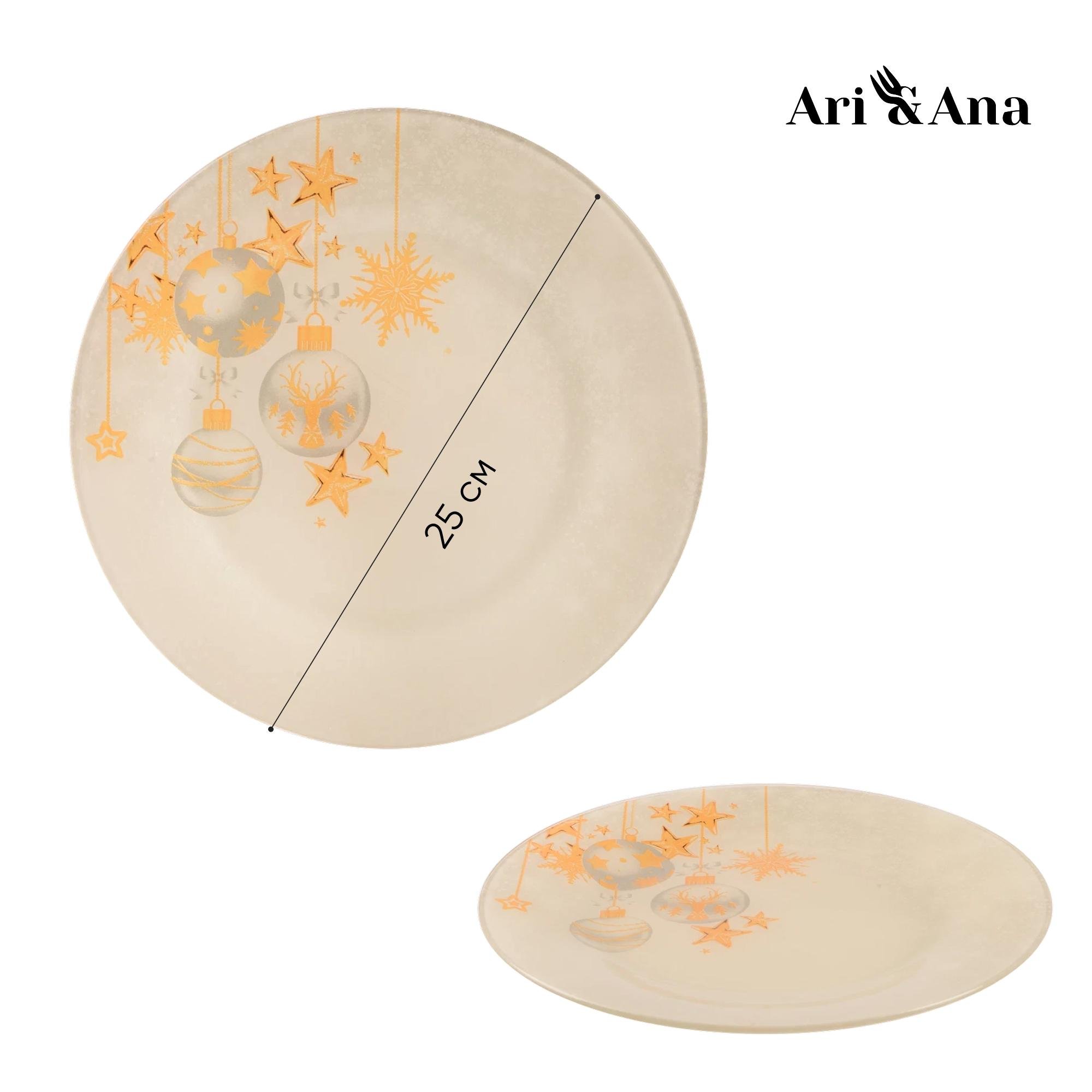 Тарілка скляна для свят з новорічним малюнком 25 см (11111115) - фото 4 Тарілка скляна для свят з новорічним малюнком 25 см (11111115) - фото 4