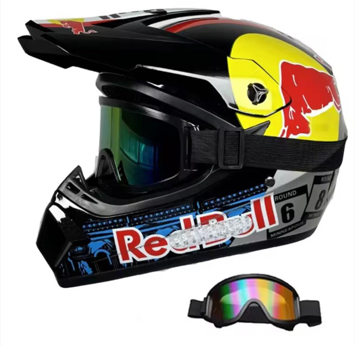 Мотошлем для бездорожья Cross-Enduro с очками кросс/эндуро (0216/2 -L-)