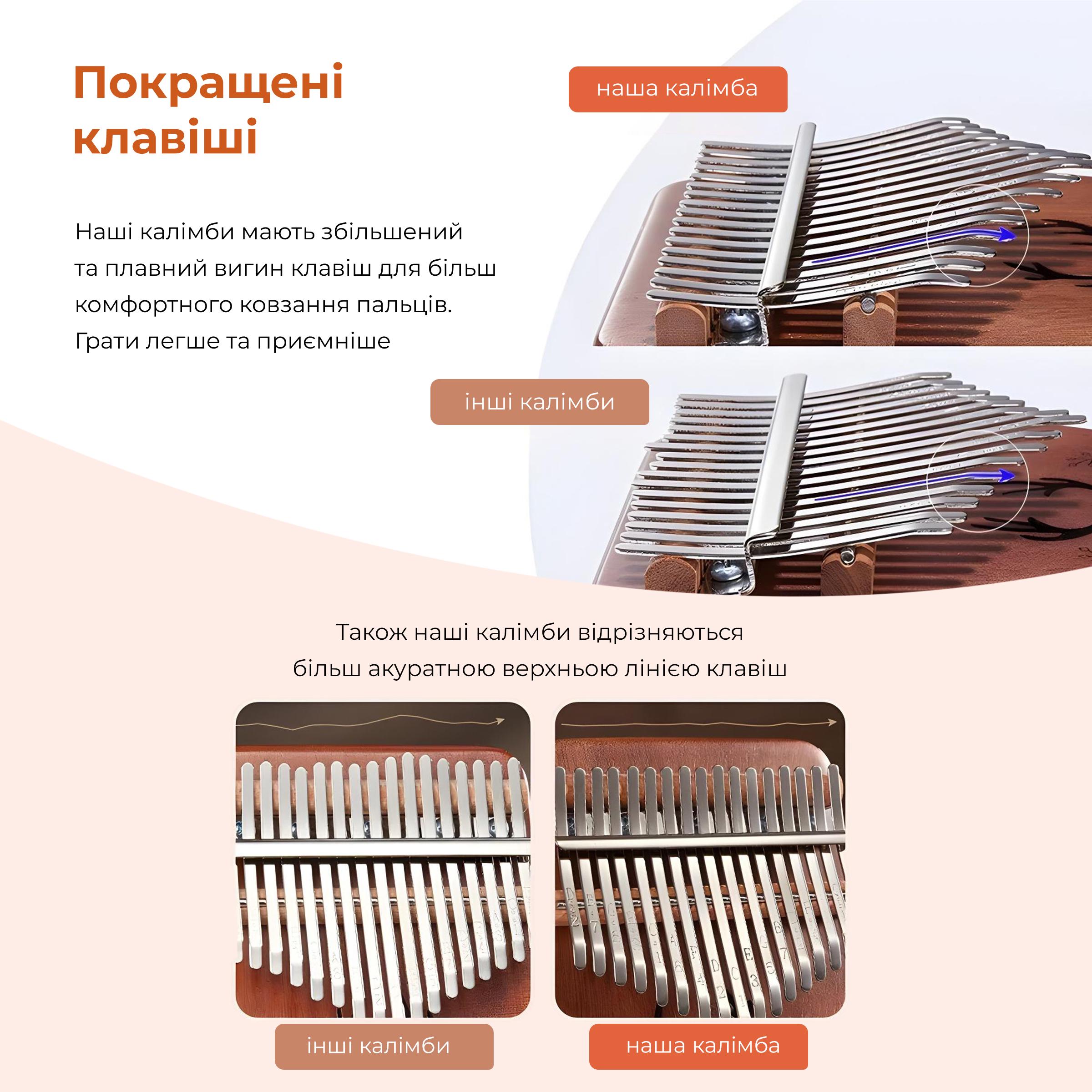 Піаніно пальчикове Калімба Kayfovo KK-60 дерево 17 клавіш (29228) - фото 3 Піаніно пальчикове Калімба Kayfovo KK-60 дерево 17 клавіш (29228) - фото 3