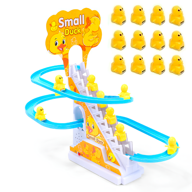 Горка с подъемником Small-Duck Утки скользящие со звуковыми эффектами на батарейках пластик 27,5х24,5х14 см (30627572)