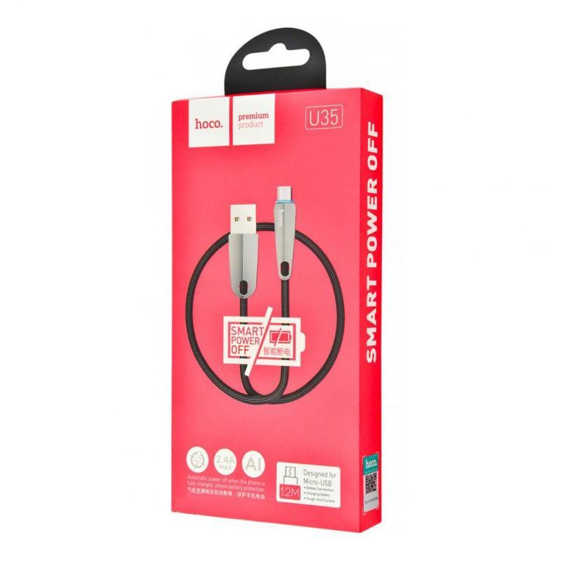 Кабель USB Hoco U35 Space shuttle Micro 1,2м Black - фото 3