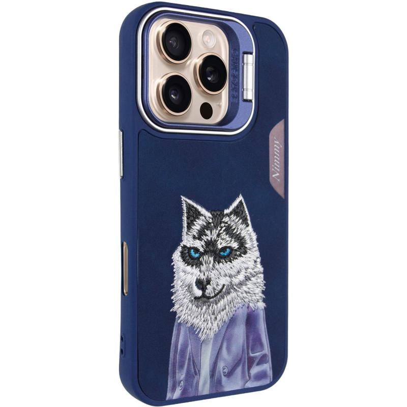 Противоударный Чехол с подставкой TPU+PC Friends для Apple iPhone 16 Pro (6.3") Blue Wolf