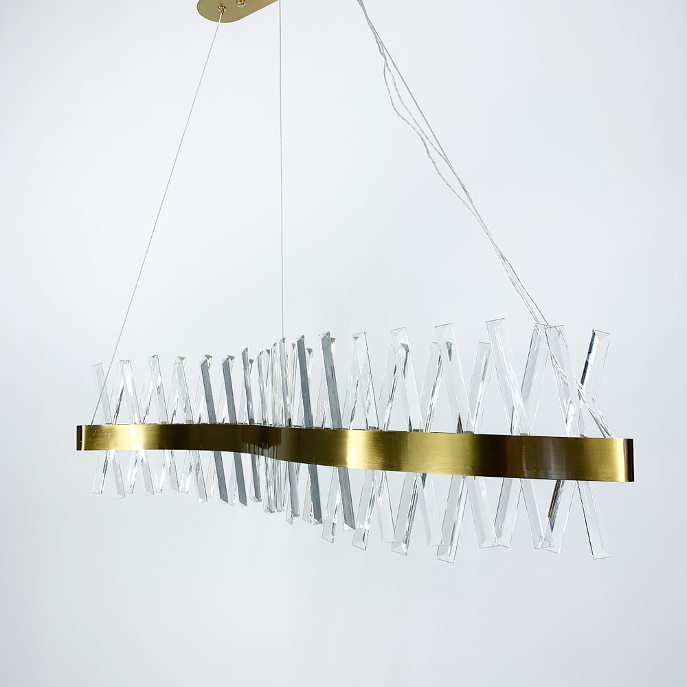 Люстра удлиненная с кристаллообразными палочками 100 см (7006-1000S)