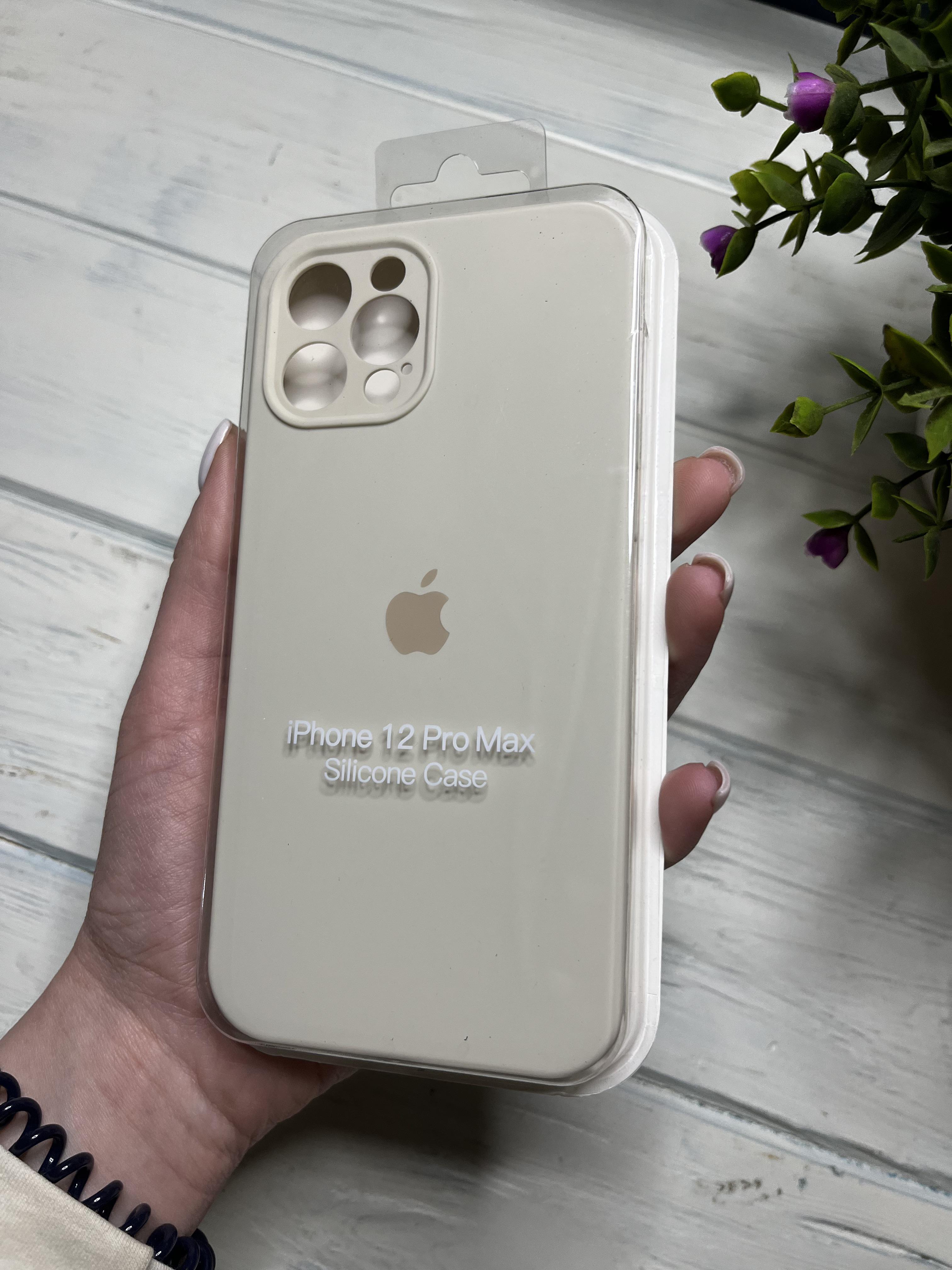 Чохол накладка на iPhone (Айфон) 12 Pro Max квадратні борти silicone case full camera на apple