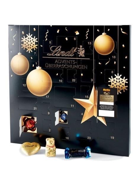 Адвент календарь LINDT Advents-Uberraschunger Black с шоколадными сюрпризами 196 г (2807800592)