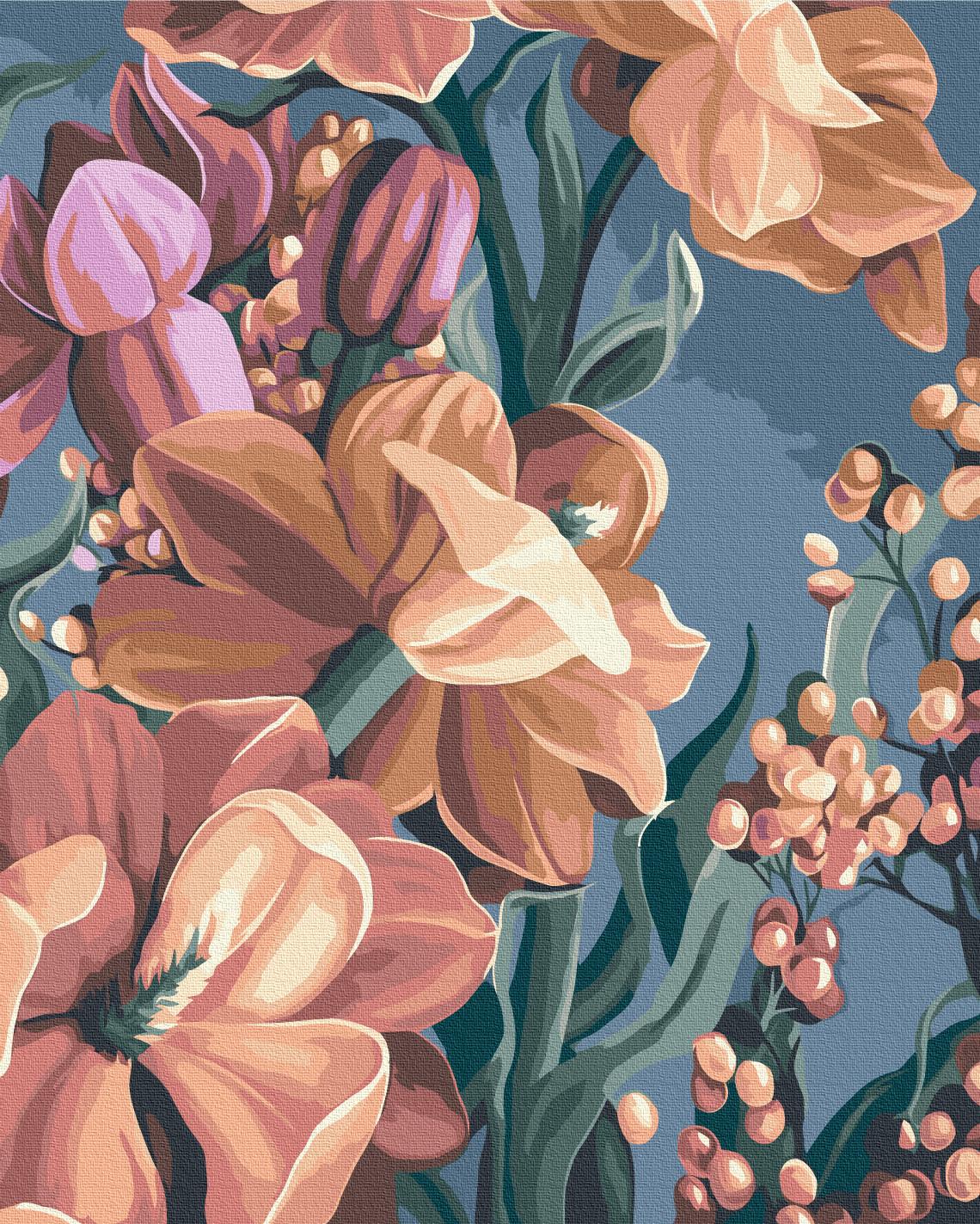 Картина по номерам Brushme Стилизованный маттиол - диптих 2 50x60 см (BS53926L)