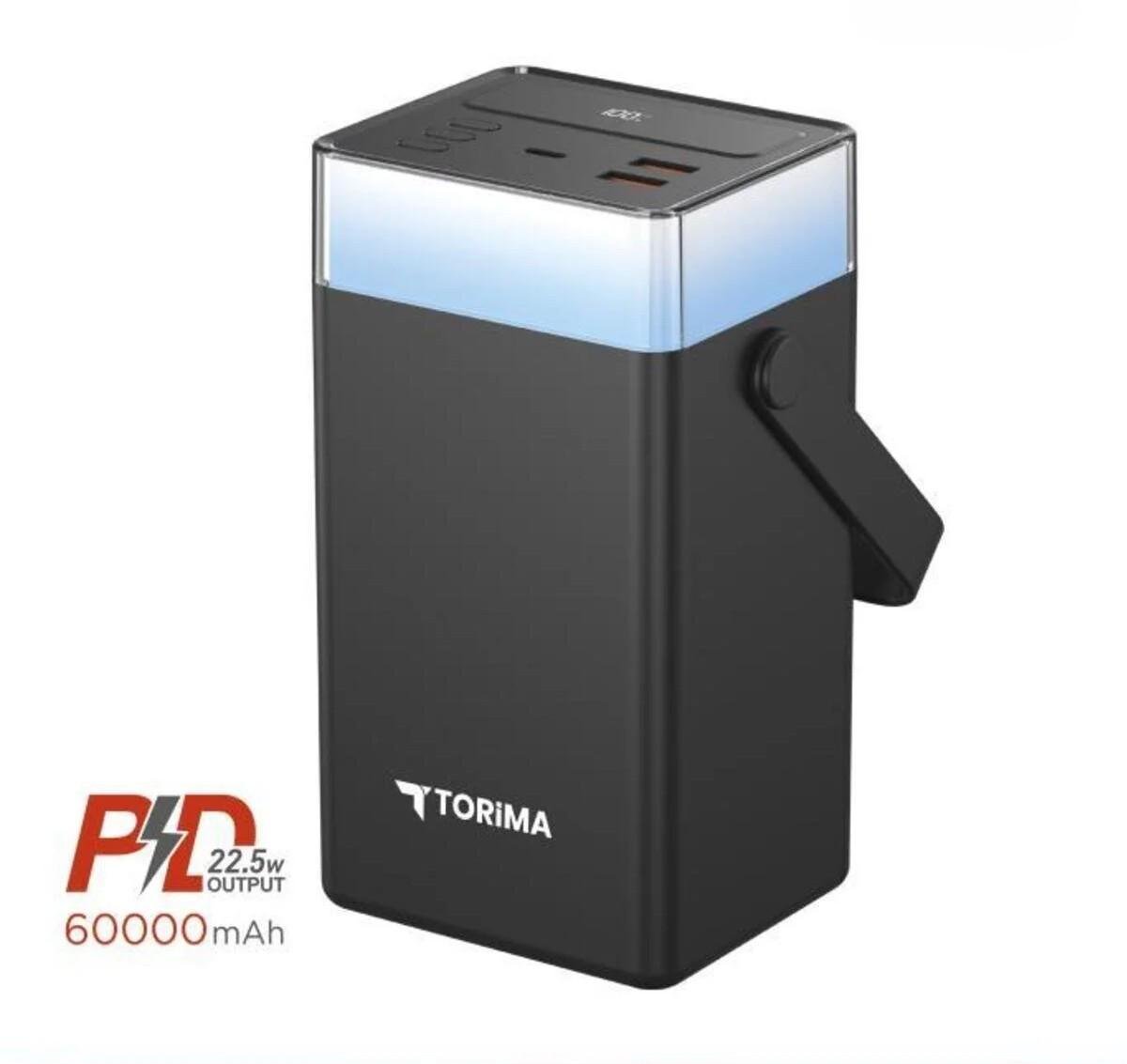 Повербанк Torima TRM-1061 Black 60000 mAh Type-C Lightning 22,5 Вт із швидкою зарядкою та LED ліхтариком Black (jz-TRM1061) - фото 2 Повербанк Torima TRM-1061 Black 60000 mAh Type-C Lightning 22,5 Вт із швидкою зарядкою та LED ліхтариком Black (jz-TRM1061) - фото 2