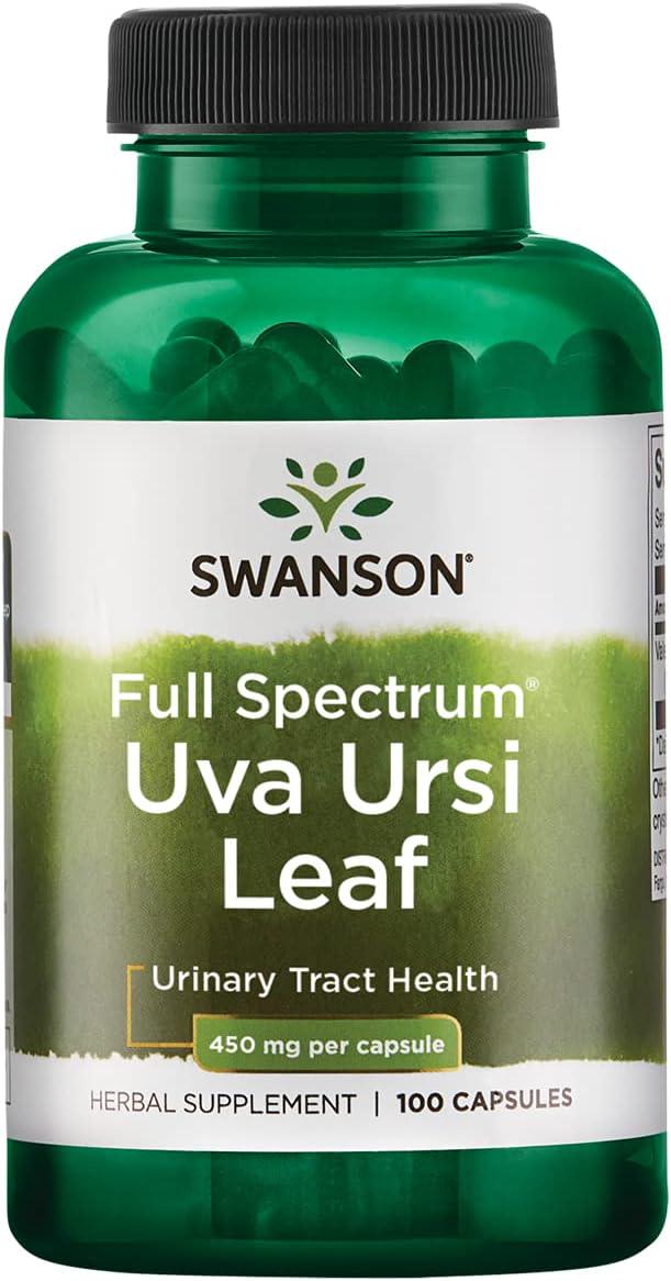 Листья толокнянки полного спектра Swanson Uva Ursi Leaf 450 mg 100 капс.