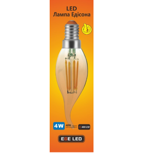 Лампа светодиодная EGE LED Filament 4W A C35 (115) - фото 2