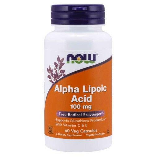 Альфа-липоевая кислота NOW Alpha Lipoic Acid 100 мг 60 капс. (NOW-03040)