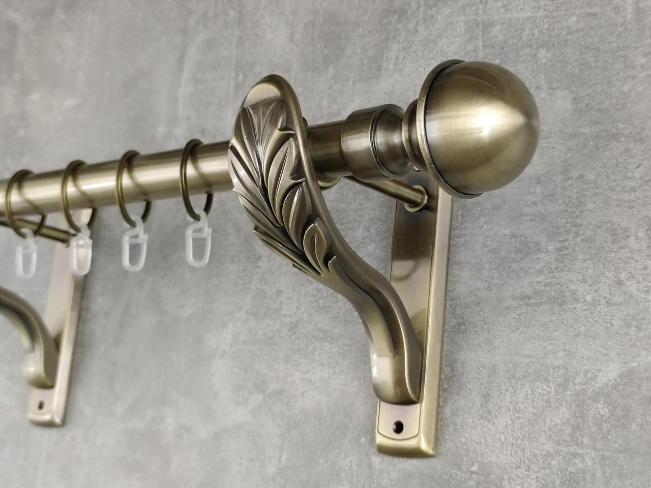 Карниз MStyle металлический для штор однорядный Бостон 25 мм гладкий 400 см Антик (5011750)