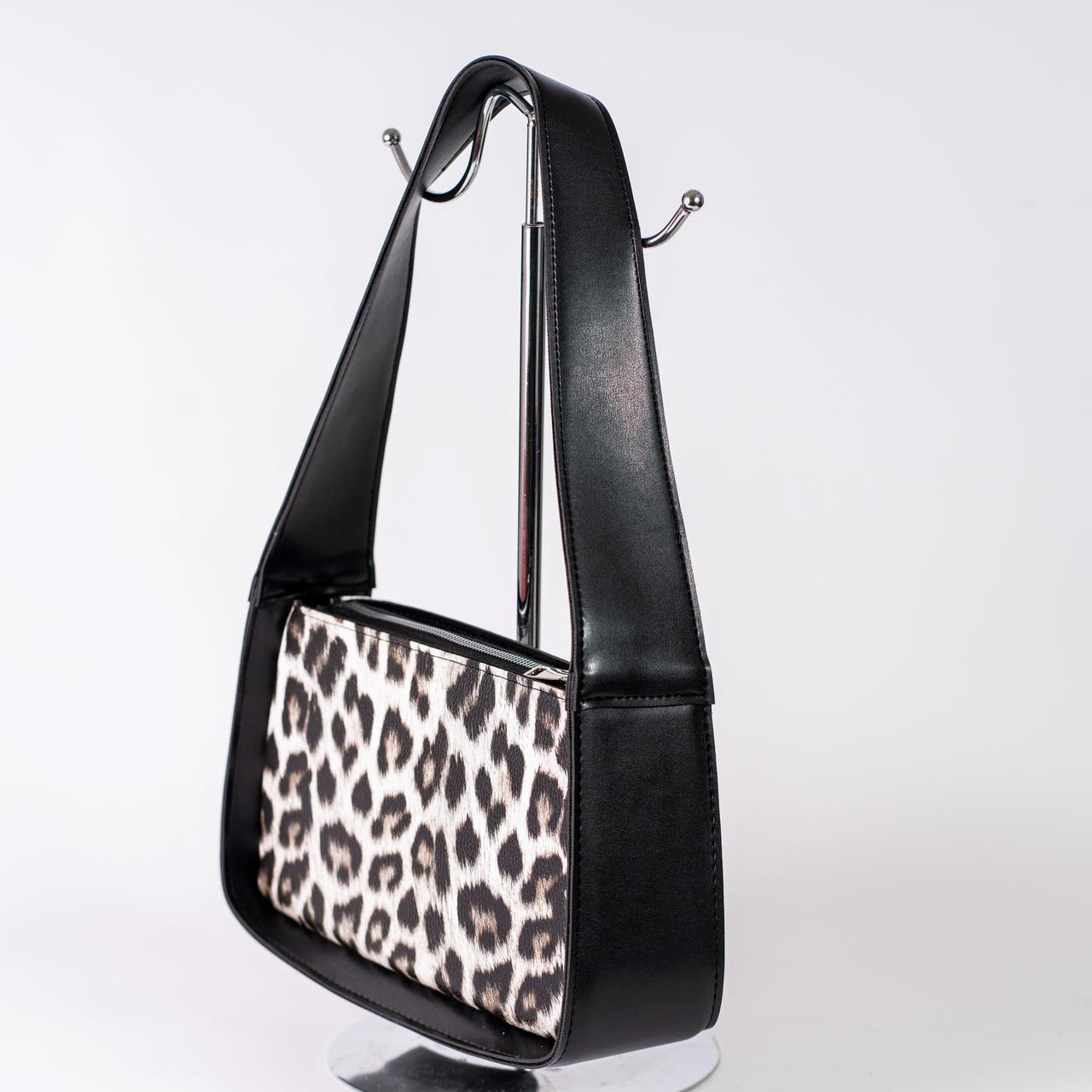 Сумка женская багет леопардовый XENIA № 24-22 из эко-кожи Черный - фото 3