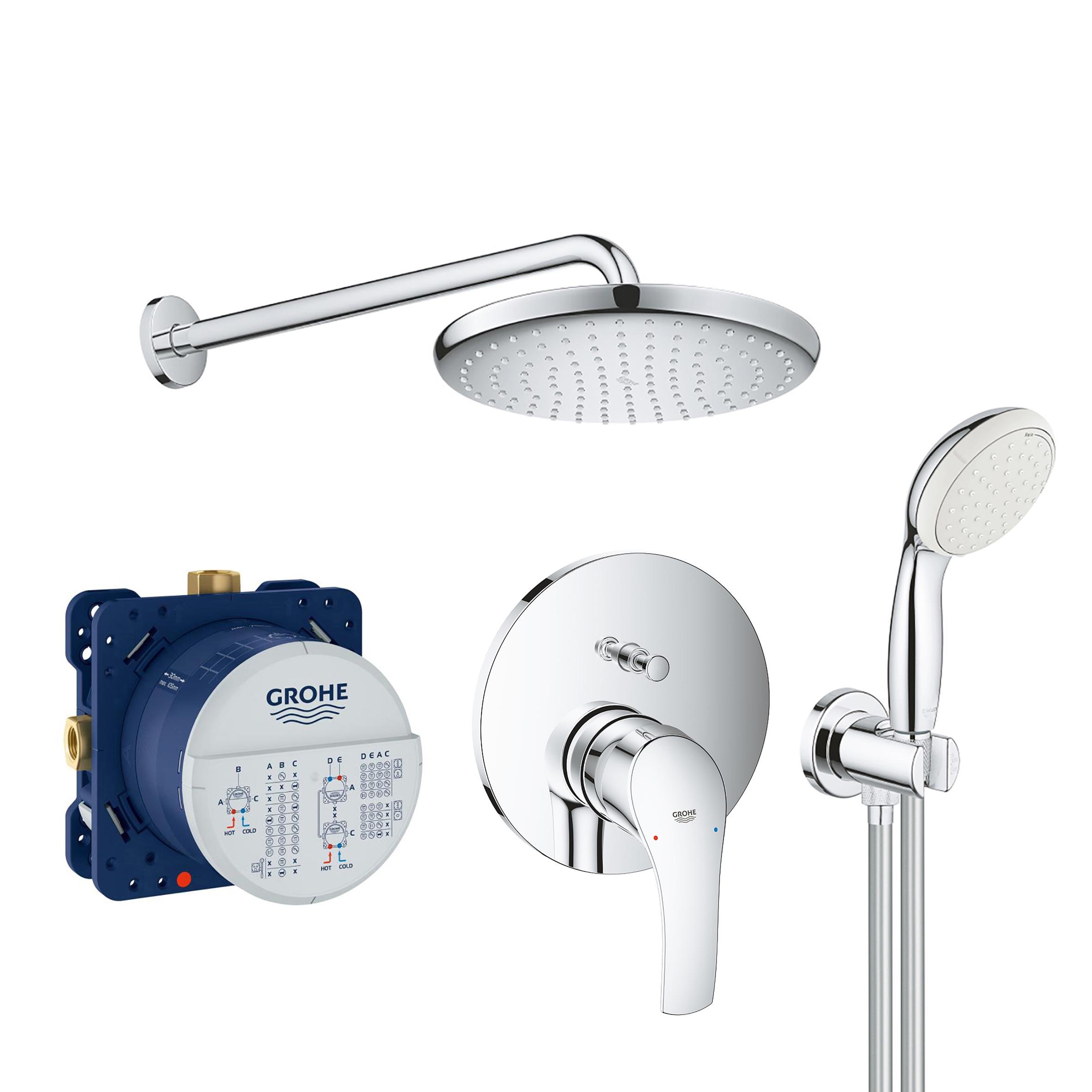 Душевая система скрытого типа Grohe SmartControl 26416SC3 с верхним душем Хром (98641)