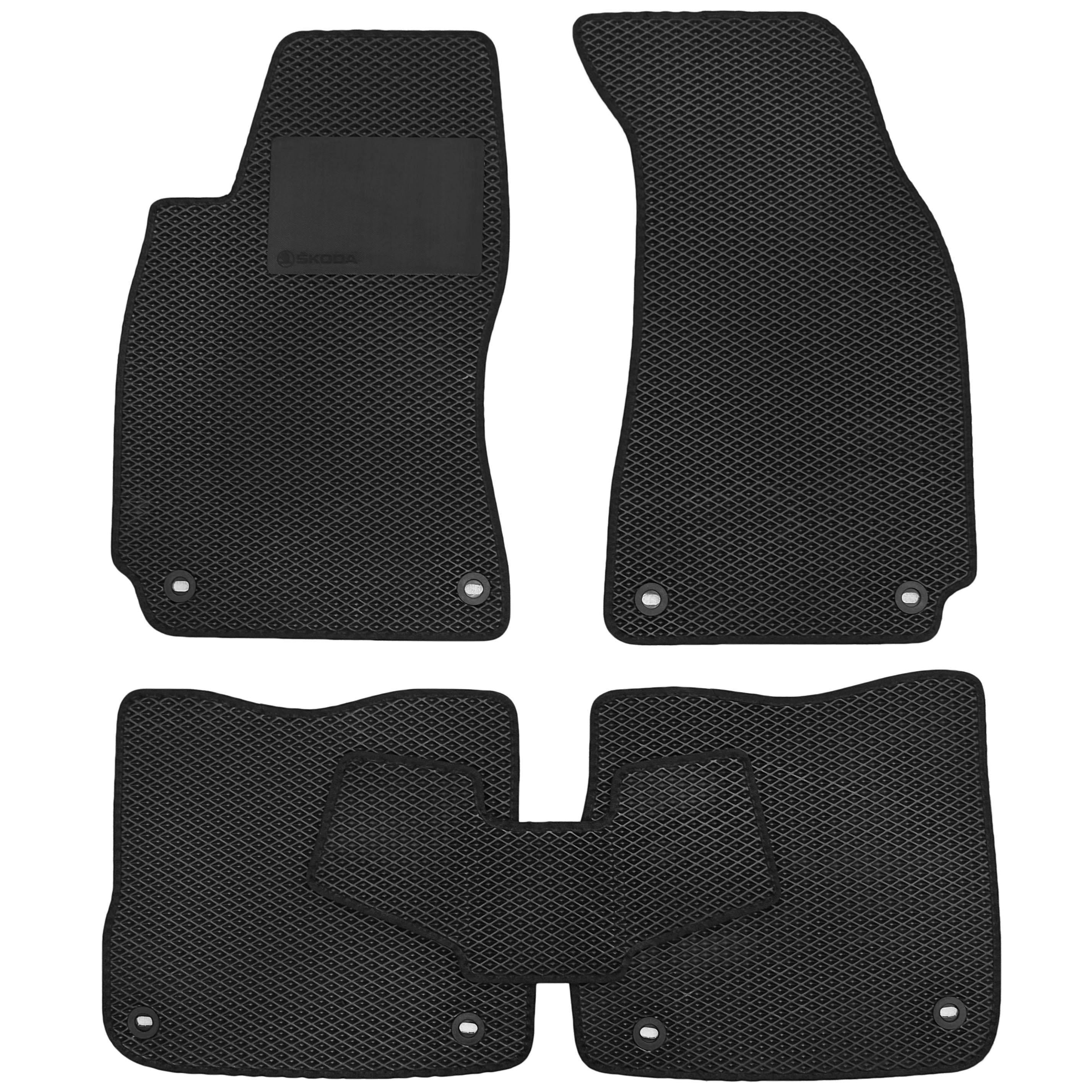Коврики в салон для Skoda Superb '02-08 EVA-полимерные с подпятником Kinetic Черный
