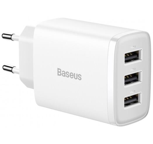 Зарядное устройство для Baseus Compact Charger 3U 17 W White (CCXJ020102)