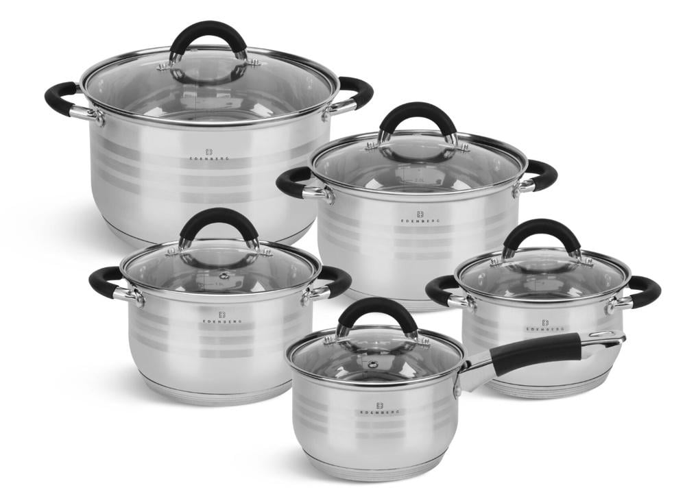 Набор кастрюль Edenberg EB-2413 из нержавеющей стали 10 пр. (57-46- EB-2413)