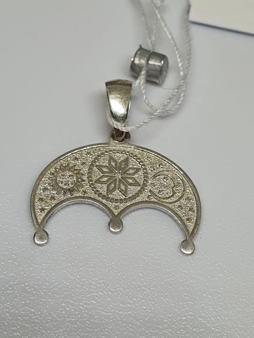 Срібна підвіска кулон 925 проба Лунниця з алатиром 2 см (2580828920)