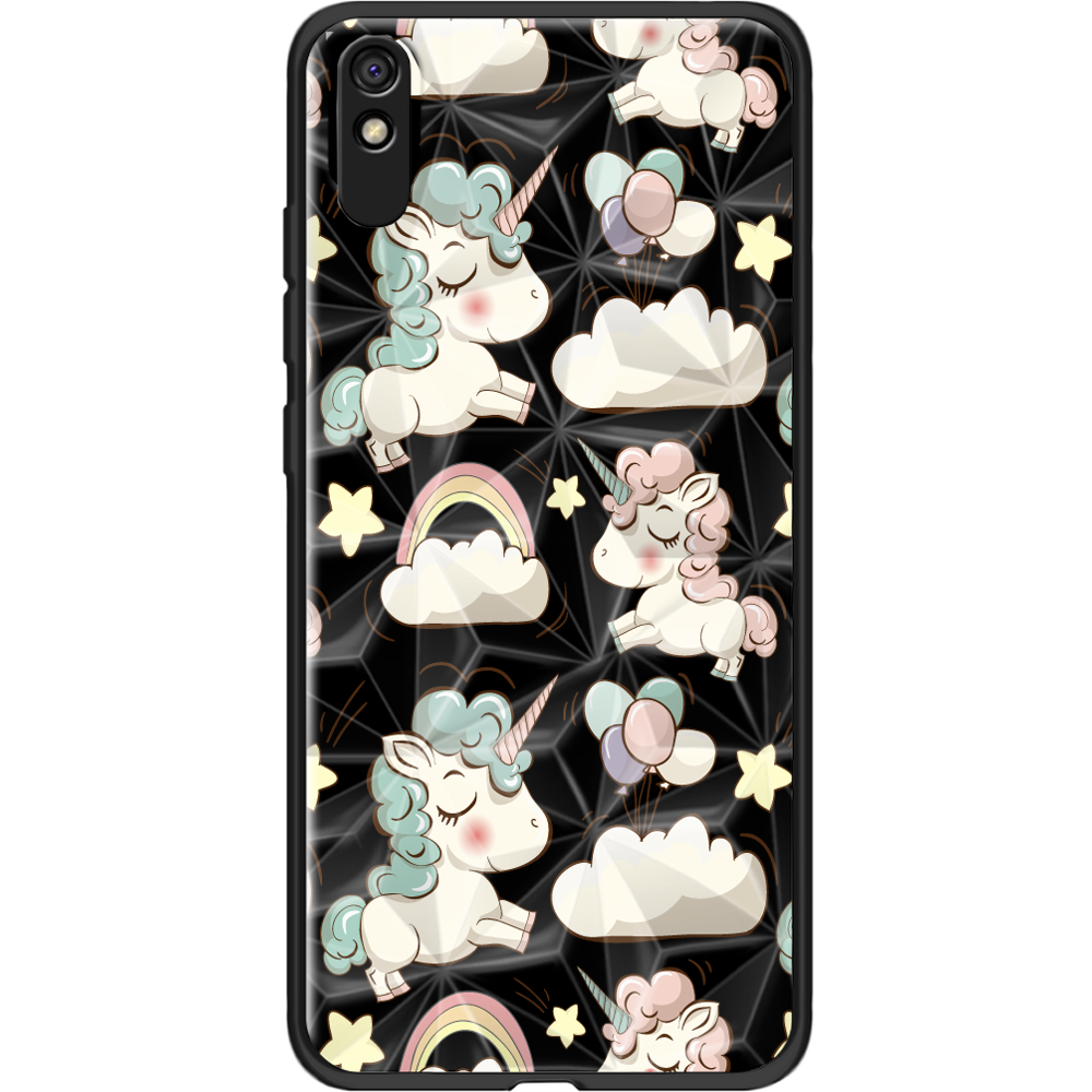 Чехол BoxFace Xiaomi Redmi 9A Unicorns Черный силикон с призмой (40304-cc2-12345)