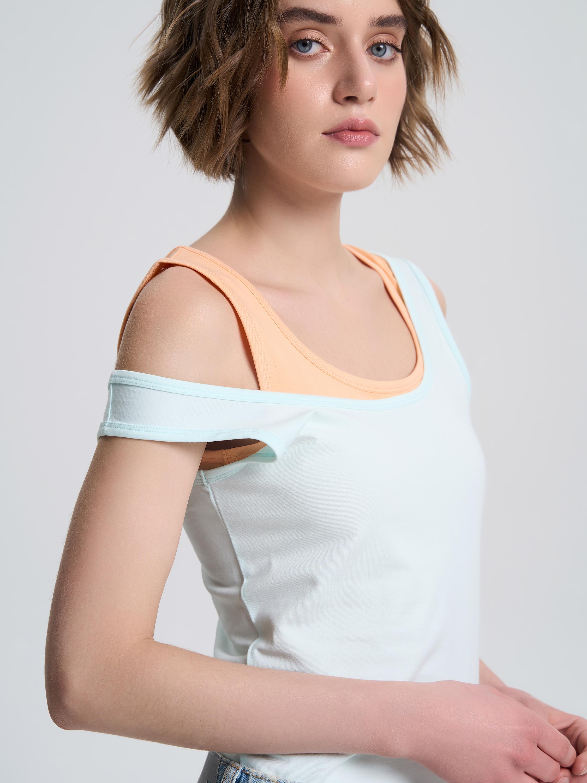 Майка жіноча на широких бретелях ROZA 200126 S Бірюзовий (4824005715358) - фото 5 Майка жіноча на широких бретелях ROZA 200126 S Бірюзовий (4824005715358) - фото 5